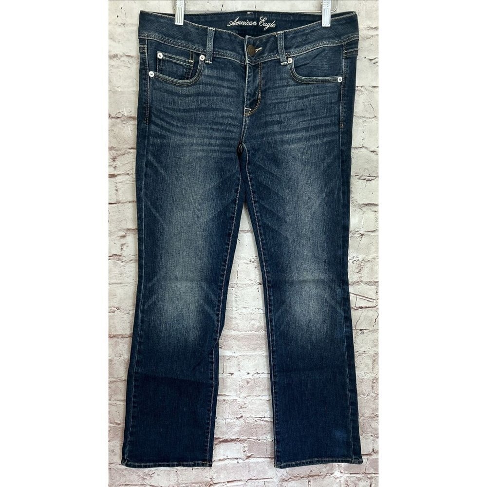 American Eagle Jeans Womens SLIM BOOT Size 8 Reg Stretch Denim Medium Wash 35x31